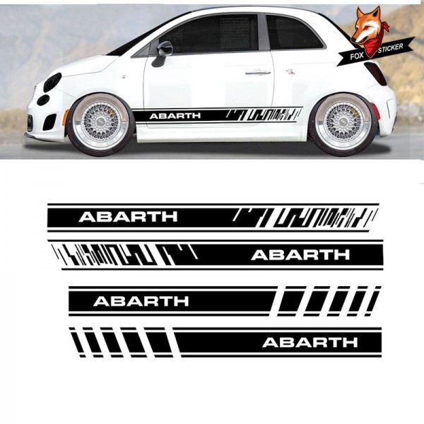 Decals Stripe Wraps Body Stickers Car Decal Vinyl Car Styling Abarth Side Skirt Sticker Door Protector for FIAT 500 Abarth